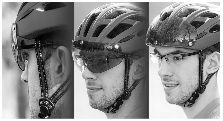 Kask rowerowy z szybą HT19 - madani