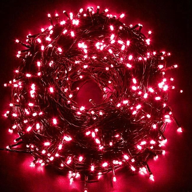 LAMPKI CHOINKOWE 300 LED ŁĄCZENIE 22M CZERWONY