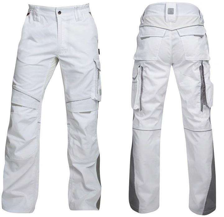 Spodnie Robocze Monterskie Elastyczne Modne Białe Malarskie ARDON URBAN+ 52