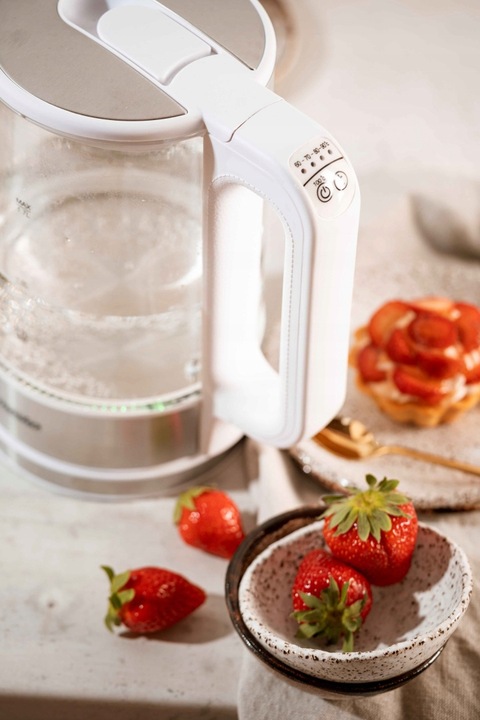 CZAJNIK ELEKTRYCZNY SZKLANY bezprzewodowy REGULACJA TEMPERATURY 1,7L BIAŁY