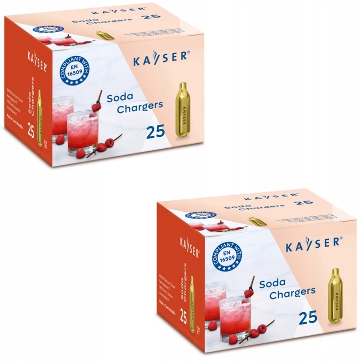 Naboje do syfonu do wody sodowej gazowanej CO2 2x25 szt Kayser