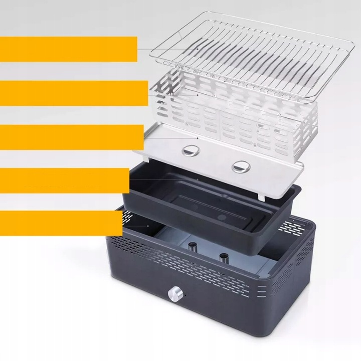 Duży AUTOMATYCZNY GRILL WĘGLOWY BEZDYMNY Dla 4-6 Osób Na Balkon Taras