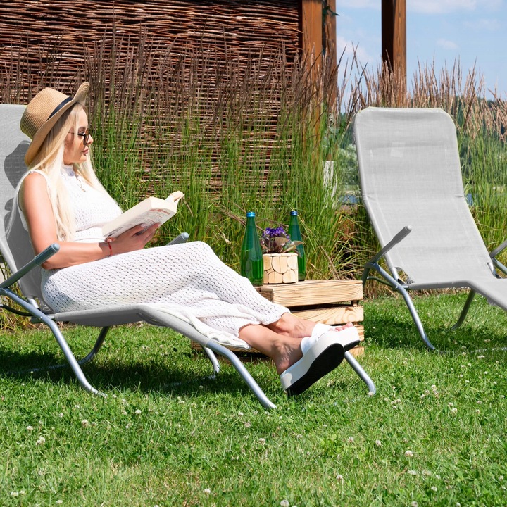 2x LEŻAK OGRODOWY krzesło na plażę FOTEL TURYSTYCZNY składany grawitacyjny