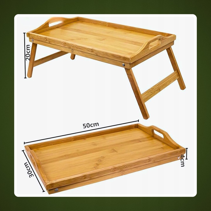 STOLIK ŚNIADANIOWY POD LAPTOPA DO ŁÓŻKA DREWNIANY SKŁADANY NA PREZENT TACA