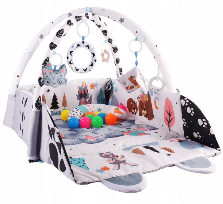 Duża Mata Edukacyjna Miękka Interaktywna 4w1 Książeczka Poduszka Piłki