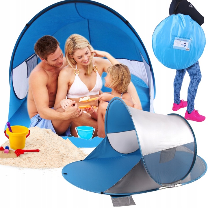 NAMIOT PLAŻOWY SAMOROZKŁADAJĄCY FILTR UV PARAWAN pop up ochrona na słońce