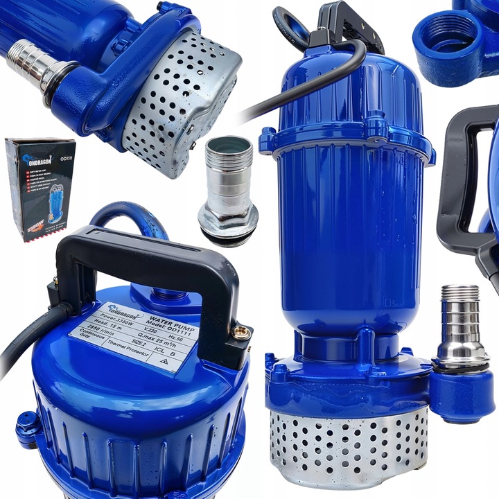 POMPA DO WODY BRUDNEJ CZYSTEJ ZANURZENIOWA SITKO SITO SZAMBA SCIEKÓW 3350W