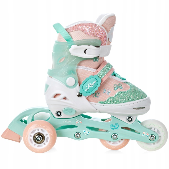 Rolki Wrotki 3w1 Regulowane RAVEN Mireia 30-33 Kółka LED