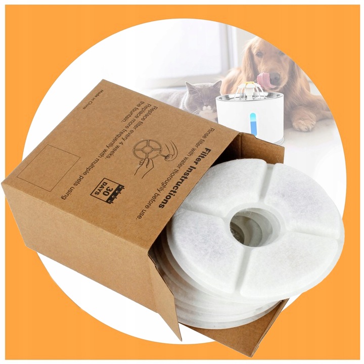 ZESTAW WYMIENNY FILTRÓW FILTR DO FONTANNY POIDŁA POIDEŁKA KOTA PSA 6 SZTUK