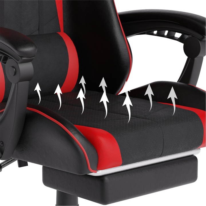 FOTEL GAMINGOWY CYBER CHAIRS X-POWER RED - BIUROWY