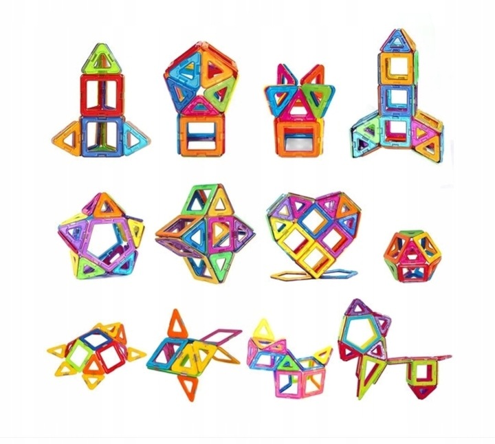 Klocki Magnetyczne Konstrukcyjne Edukacyjne 3D COOLJOY 45 el