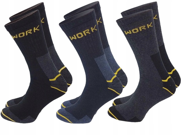9x Skarpety robocze WORK grube SUPER MOCNE wzmacniane skarpetki frotte BHP