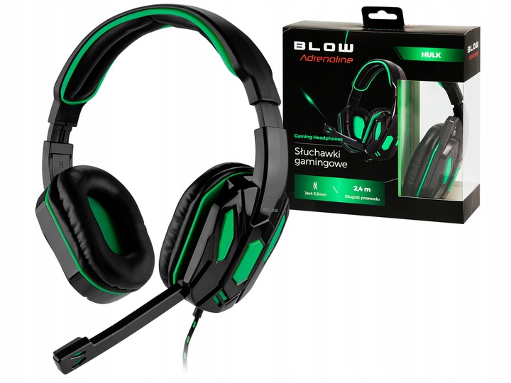 SŁUCHAWKI DLA GRACZY GAMINGOWE Z MIKROFONEM NAUSZNE JACK DŁUGI KABEL SUWAK
