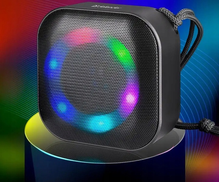 Przenośny Zewnętrzny Głośnik Bluetooth 5.3 LED Mobilny Bezprzewodowy USB-C