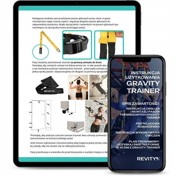 TAŚMY DO ĆWICZEŃ TRX CROSSFIT PASY TRENINGOWE Z AKCESORIAMI WYSOKA JAKOŚĆ