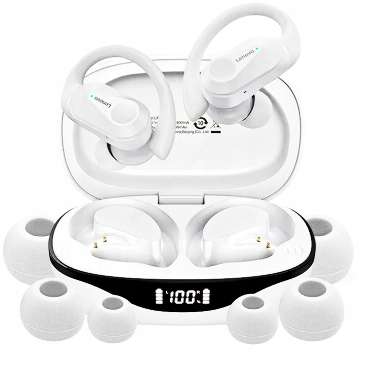 SŁUCHAWKI BEZPRZEWODOWE ZAUSZNE LENOVO LP75 WODOODPORNE GAMINGOWE SPORTOWE