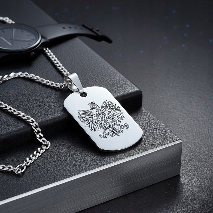 Nieśmiertelnik Z Grawerem Męski Srebrny 925 Wisior