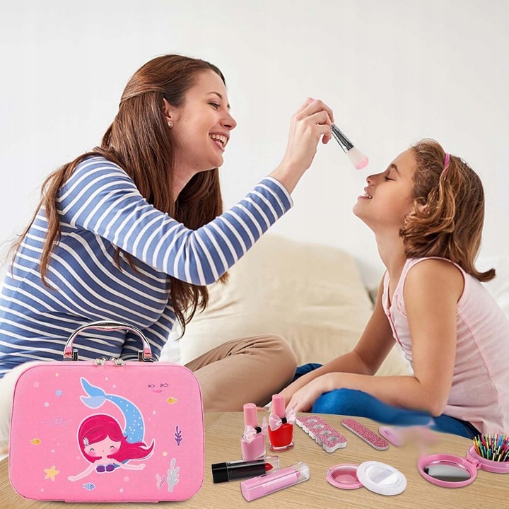 Kuferek z kosmetykami dla dzieci Zestaw kosmetyków MAKE UP MALOWIDŁA makija