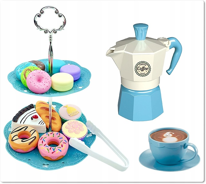 SERWIS DLA DZIECI XXL zestaw do herbaty kawy filiżanki cukiernia kawiarnia