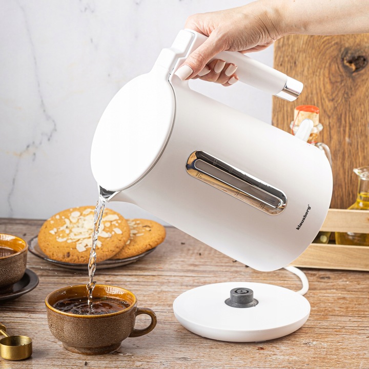 Czajnik elektryczny Klausberg KB-7890 1.7L stal 304 biały filtr 2200W