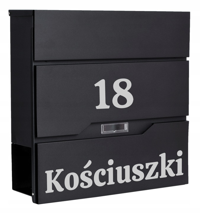 SKRZYNKA POCZTOWA NA LISTY GAZETY Z NAPISEM NUMEREM DOMU SPERSONALIZOWANA
