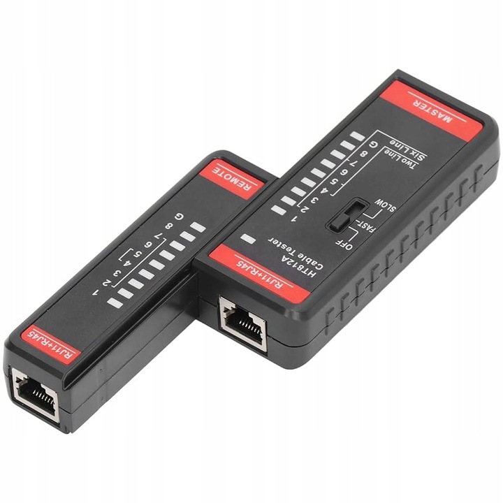 TESTER PRZEWODÓW SIECIOWYCH RJ11 RJ45 LAN SZUKACZ PAR KABLI HABOTEST HT812