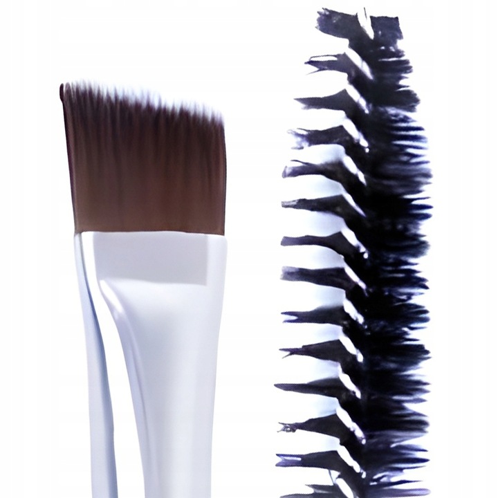 Pędzelek Skośny Do Brwi Ze Szczoteczką Do Rzęs