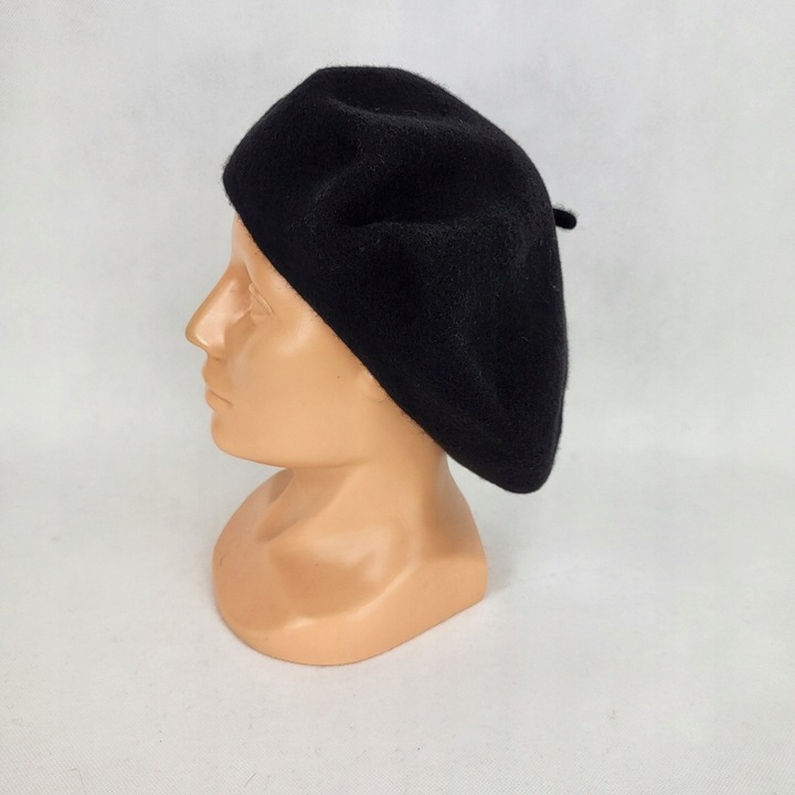 96 Klasyczny BERET FEZKO CZARNY rozm. 11,5 (duży)
