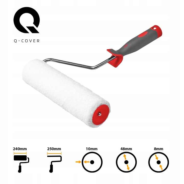 WAŁEK MALARSKI Z MIKORFIBRY 24CM NIEKAPIĄCY DO MALOWANIA SZEROKI 240 MM