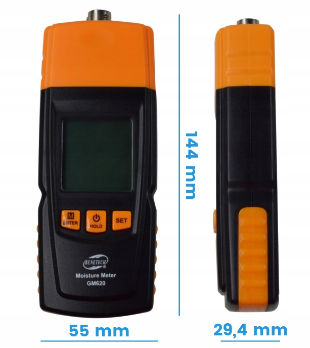 WILGOTNOŚCIOMIERZ PRECYZYJNY I SZYBKI MIERNIK WILGOTNOŚCI DREWNA+SONDA LCD