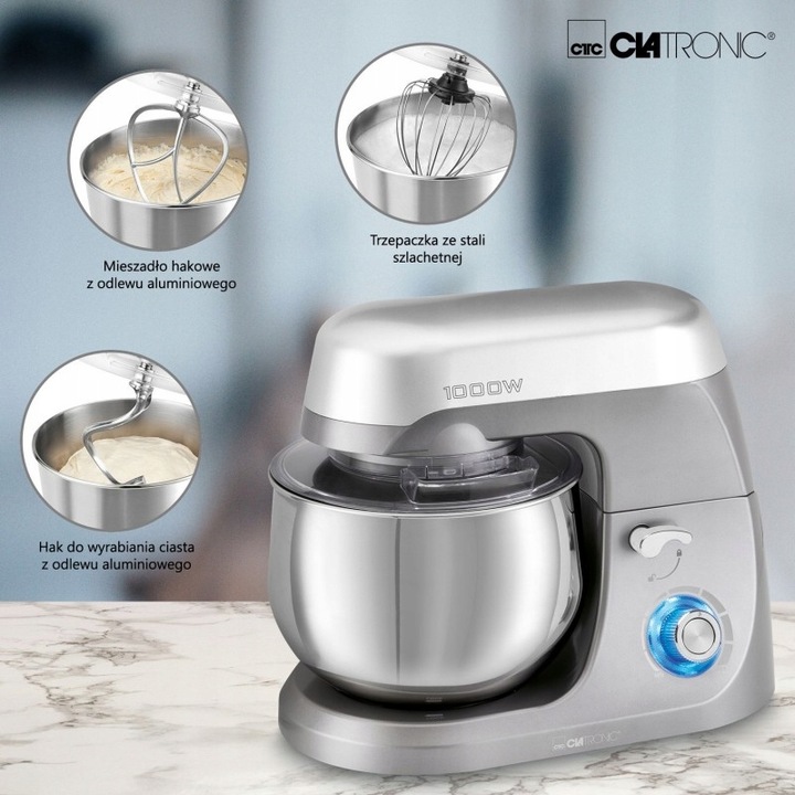 CLATRONIC PLANETARNY ROBOT KUCHENNY UGNIATARKA BLENDER MIKSER 1000W