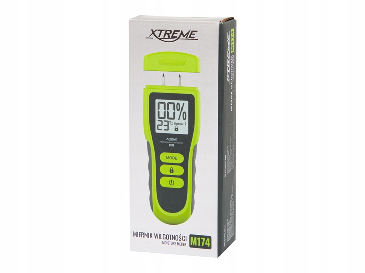 WILGOTNOŚCIOMIERZ MIERNIK WILGOTNOŚCI DREWNA BETONU CEGŁY GIPSU TYNK LCD