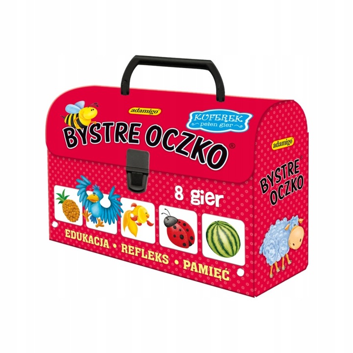 KUFEREK BYSTRE OCZKO 8 GIER - EDUKACJA, REFLEKS, PAMIĘĆ Adamigo