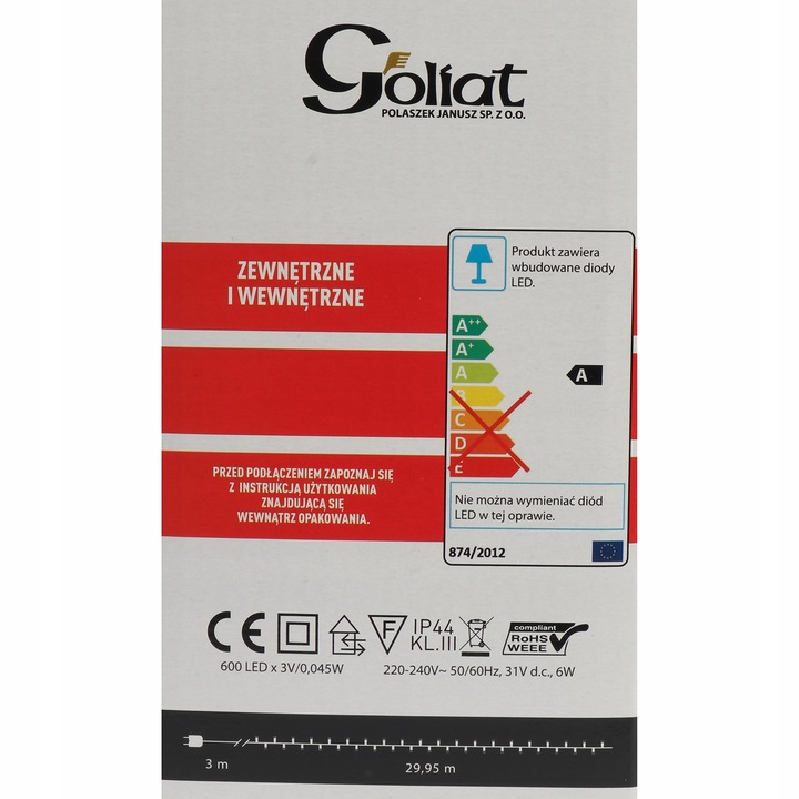 LAMPKI CHOINKOWE 600 LED ZEWNĘTRZNE MULTIKOLOR