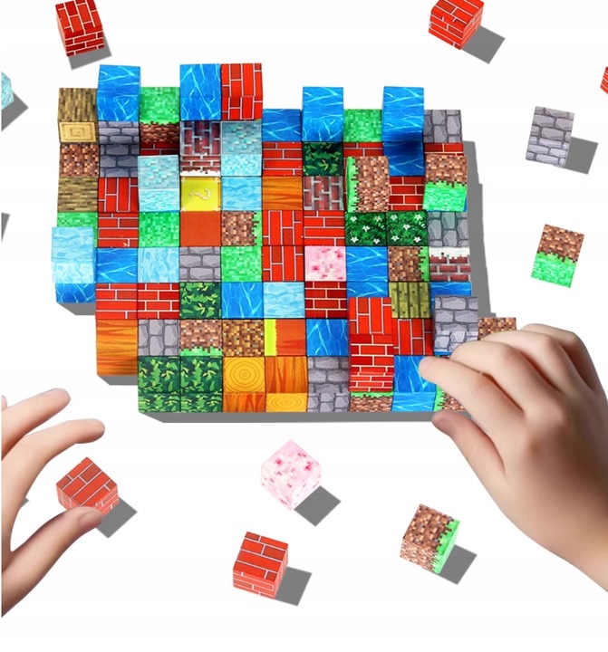 MAGNETYCZNYCH KLOCKÓW KONSTRUKCYJNYCH MINECRAFT 100 SZT 5 losowych lalek