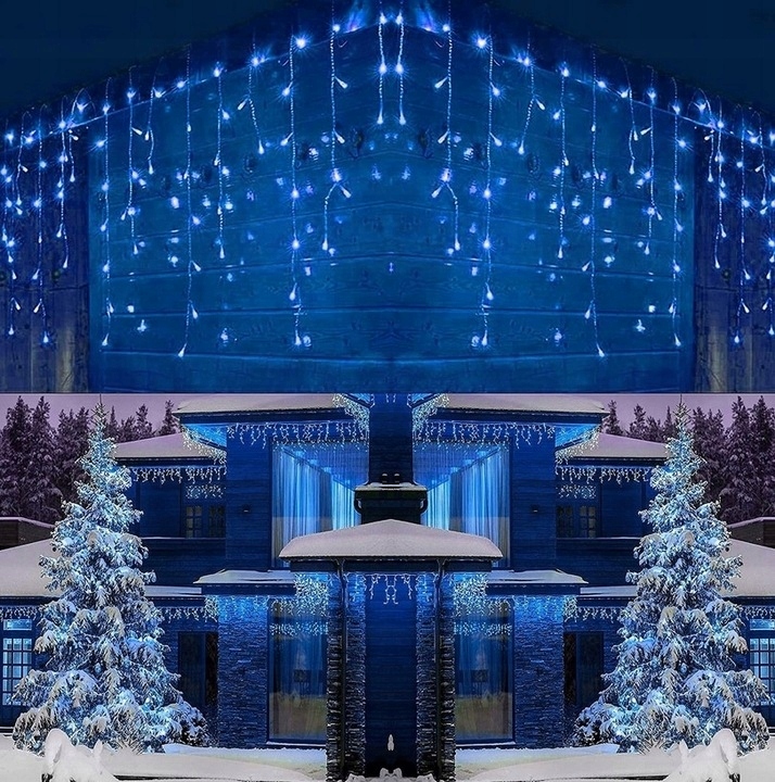 SOPLE 500 LED LAMPKI ŚWIĄTECZNE ŚWIATEŁKA NIEBIESKIE 20m ZEWNETRZNE kurtyna