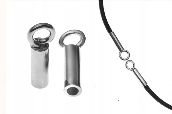 RZEMIEŃ RZEMYK CZARNY Z ZAPIĘCIAMI ZE SREBRA 925 70 CM