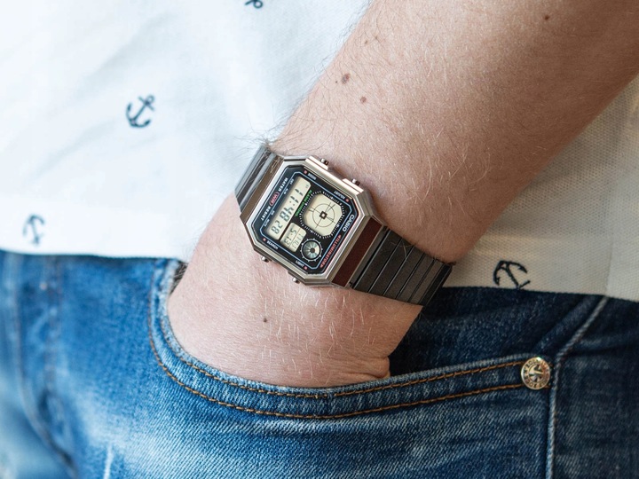 ZEGAREK CASIO A130WEGG-1AEF VINTAGE CZARNY NA BRANSOLECIE DATOWNIK