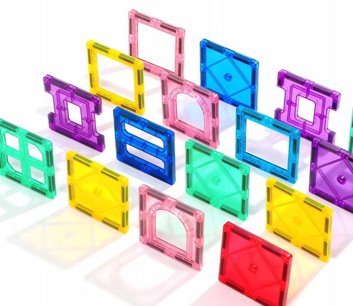 KLOCKI MAGNETYCZNE KONSTRUKCYJNE EDUKACYJNE ZESTAW 100 EL DUŻE PANELE 3D