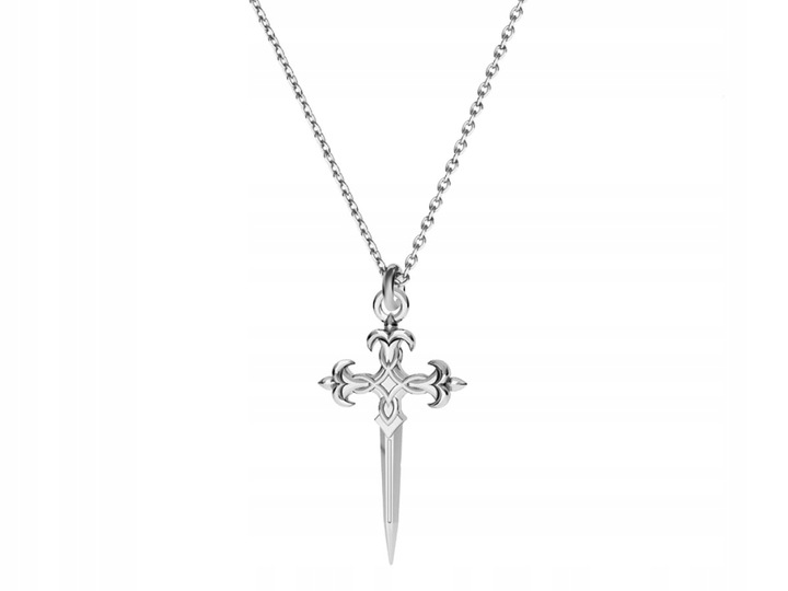 NASZYJNIK SREBRNY 925 - KRZYŻYK SZTYLET