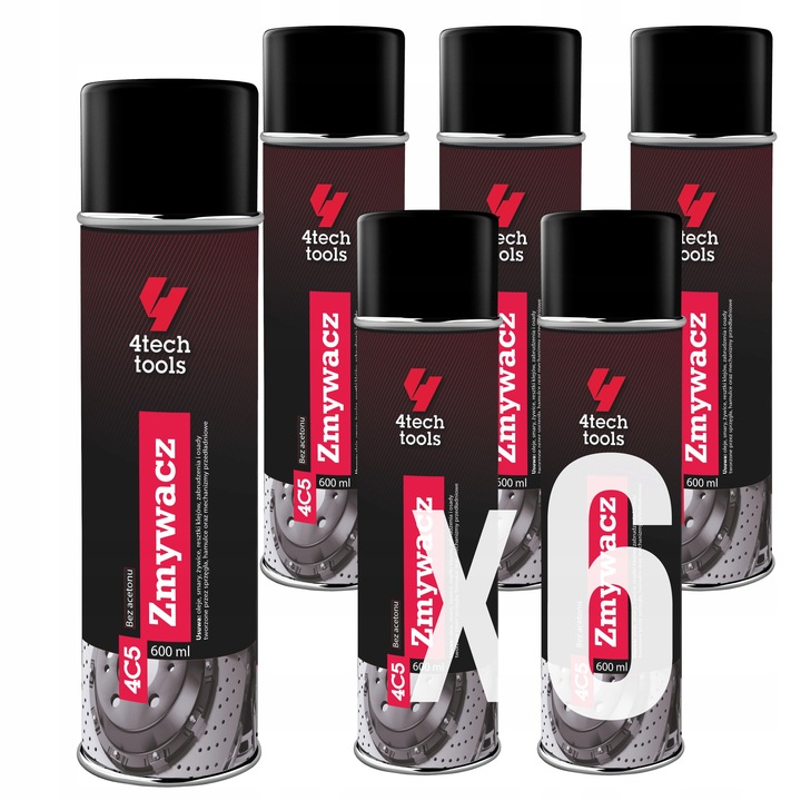 6 x ZMYWACZ DO HAMULCÓW 600ml ODTŁUSZCZACZ DO TARCZ