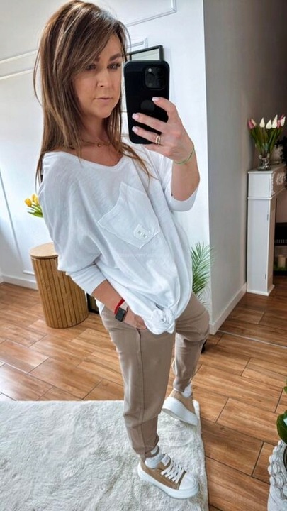 BY O LA LA! BLUZKA BASIC WĘZEŁ BIAŁA UNI