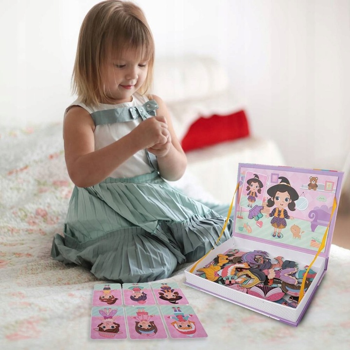 UKŁADANKA MAGNETYCZNA PUZZLE KREATYWNE UBIERANIE DZIEWCZYNKI UBIERANKA