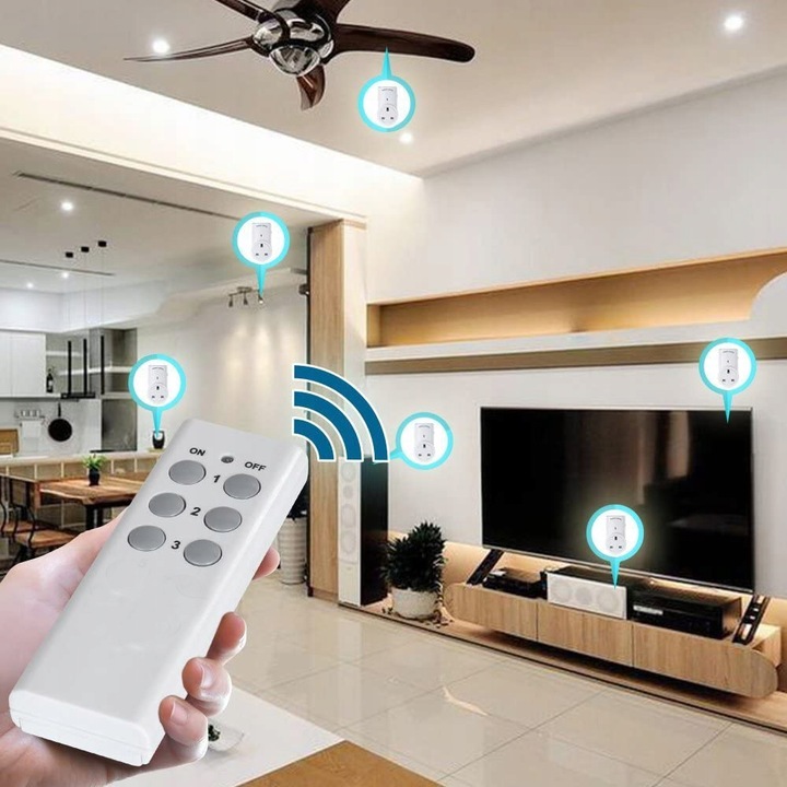 GNIAZDKO SIECIOWE ZDALNIE STEROWANE 2 PILOTY W ZESTAWIE DUŻY ZASIĘG 30M