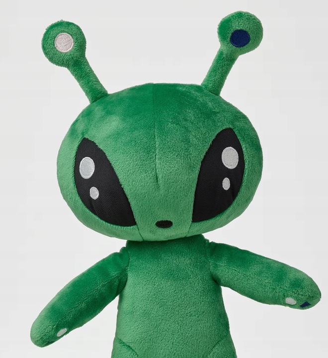 IKEA AFTONSPARV Pluszak Kosmita zielony 34 cm