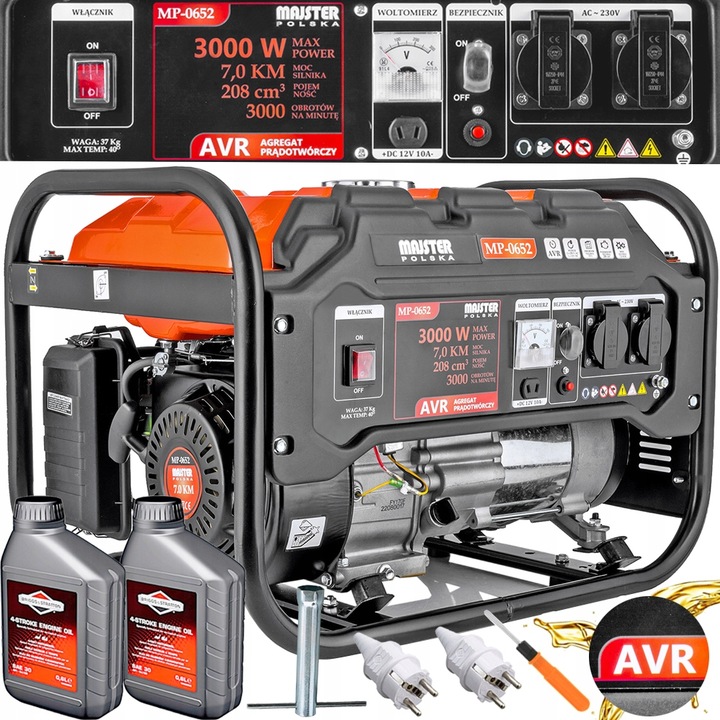 AGREGAT PRĄDOTWÓRCZY 3000W AVR GENERATOR 7KM+2x BRIGGS mp-0652 Majster