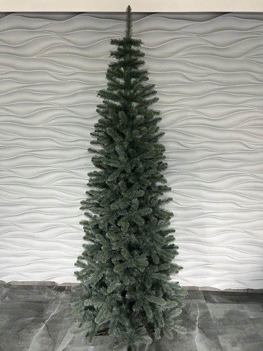 CHOINKA SZTUCZNA JODŁA SREBRNA SMUKŁA 180CM WĄSKA W SZPIC SLIM SILVER