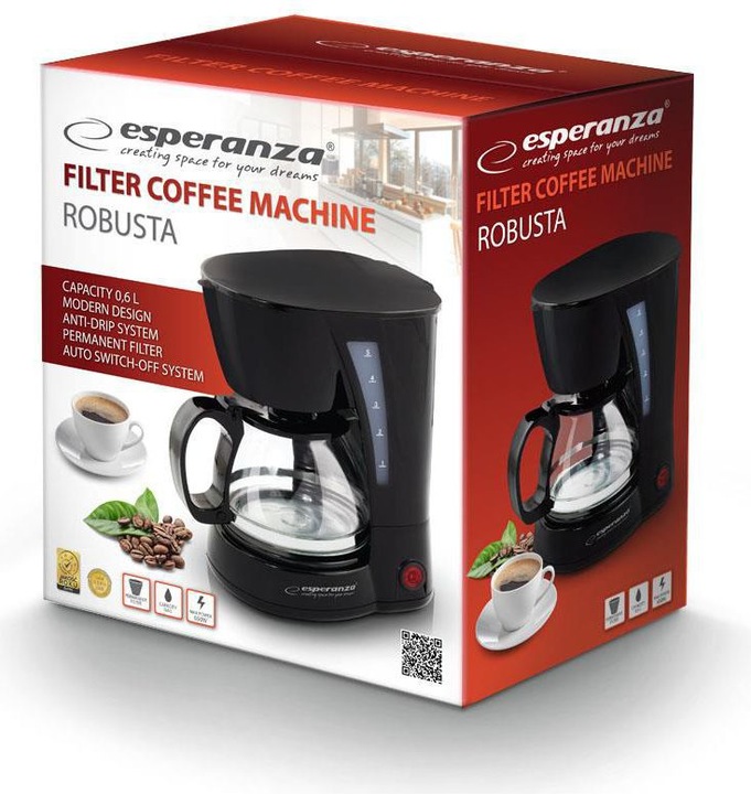 Ekspres przelewowy Esperanza Robusta EKC006 0,6 l CZARNY