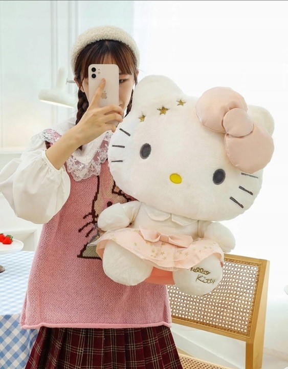 DUŻA MASKOTKA HELLO KITTY PLUSZAK PRZYTULANKA 45cm
