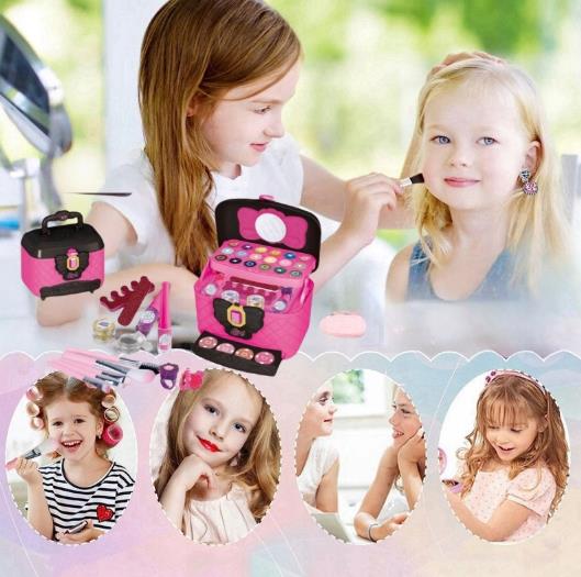 ZESTAW KOSMETYKÓW DO MAKIJAŻU I PAZNOKCI KUFEREK MAKE UP PREZENT DLA DZIECI
